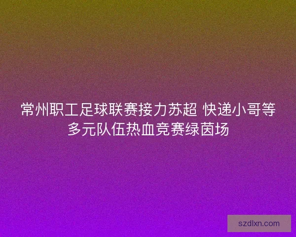常州职工足球联赛接力苏超 快递小哥等多元队伍热血竞赛绿茵场 常州职工足球联赛接力苏超 快递小哥等多元队伍热血竞赛绿茵场