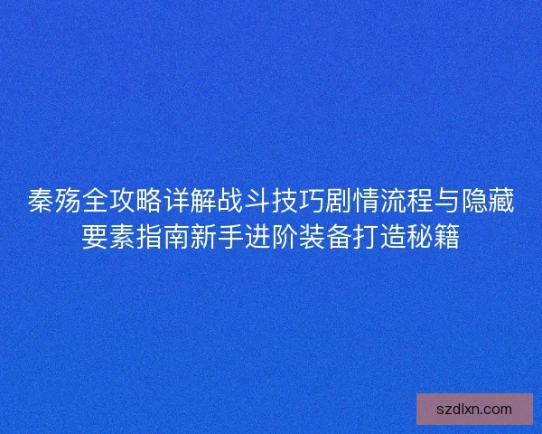 秦殇全攻略详解战斗技巧剧情流程与隐藏要素指南新手进阶装备打造秘籍
