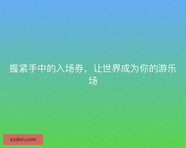 握紧手中的入场券，让世界成为你的游乐场