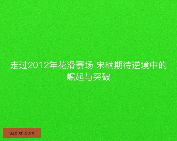 走过2012年花滑赛场 宋楠期待逆境中的崛起与突破